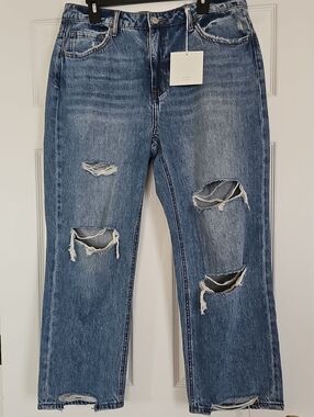 Lovervet High-Rise Distressed Straight Leg Jeans size 31/13